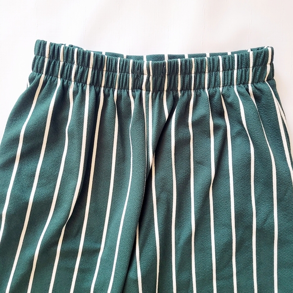Berksha Green & White Striped Straight/Wide Leg Pants XS - Picture 7 of 7